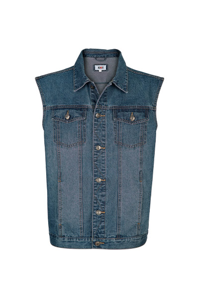 Jeansgilet met washed effecten