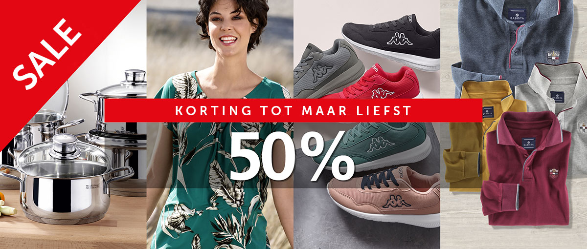 Artikelen van topmerken tot 50% afgeprijsd