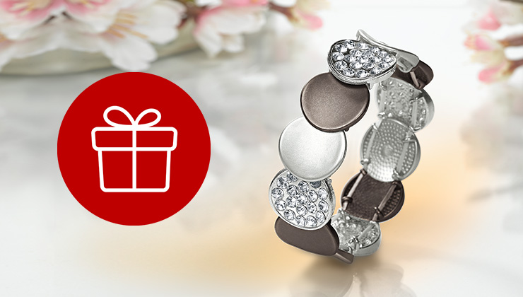 Gratis voor u: elastische, zilverkleurige armband